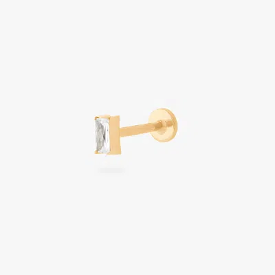 Studs Baguette Flatback Stud In Gold/clear