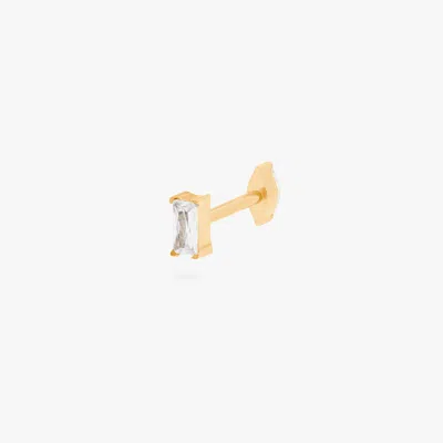 Studs Baguette X Marquise Reversible Flatback Stud In Gold/clear