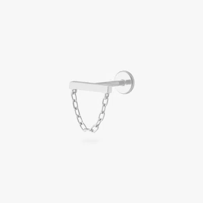Studs Bar Chain Flatback Stud In Silver