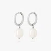 Studs Baroque Pearl Huggie In Silver