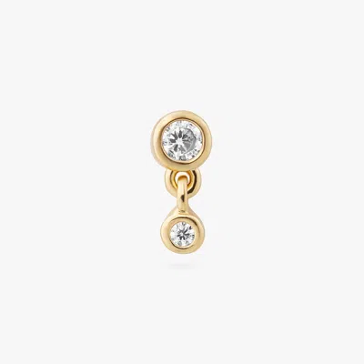 Studs Bezel Dangle Stud In Gold/clear