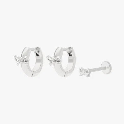 Studs Bow Starter Set In Silver