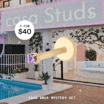 Studs Casa Amor Mystery Set In Gold
