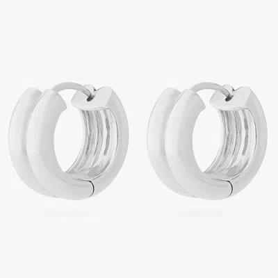 Studs Chunky Ridge Hoop In Silver