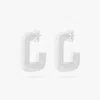 Studs Chunky Square Hoop In Silver