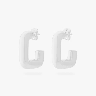 Studs Chunky Square Hoop In Silver