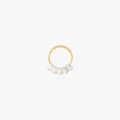 Studs Crown Baguette Clicker 8mm In Gold