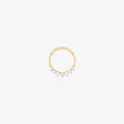 Studs Crown Cz Clicker 8mm In Gold/clear
