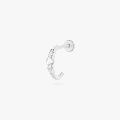 Studs Cz Accent Flatback Huggie