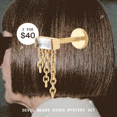 Studs Devil Wears  Mystery Set In Gold