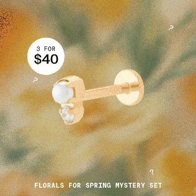Studs Florals For Spring Mystery Set In Gold