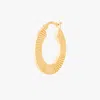 Studs Fluted Crescent Hoop In Gold