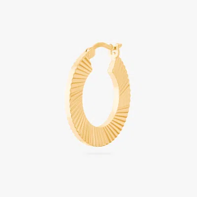 Studs Fluted Crescent Hoop In Gold