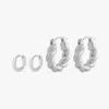 Studs French Twist Set In Silver
