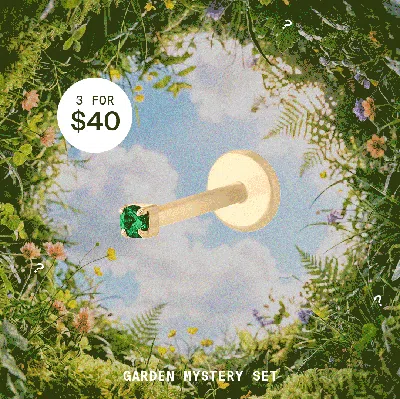 Studs "garden" Mystery Set In Gold