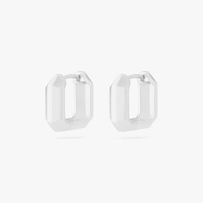 Studs Geometric Huggie In Silver