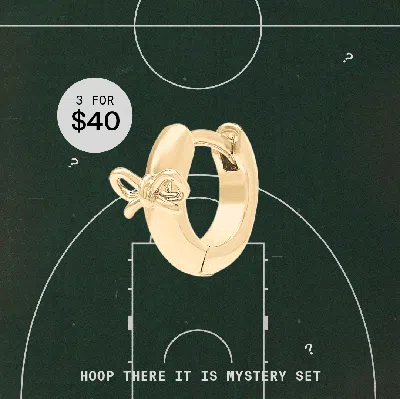Studs Hoop There It Is Mystery Set In Gold