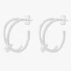 Studs Knot Hoop In Silver