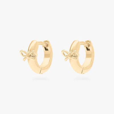 Studs Micro Bow Huggie In Gold