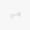 Studs Micro Crown Baguette Flatback Stud In Silver