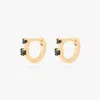 Studs Micro Duo Cz Huggie In Gold/black