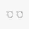 Studs Micro Duo Cz Huggie In Silver/clear