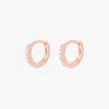 Studs Micro Pave Huggie Rose Gold In Rose Gold