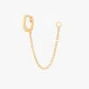 Studs Micro Slim Chain Huggie In Gold