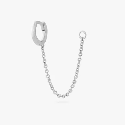 Studs Micro Slim Chain Huggie In Silver