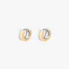 Studs Micro Two Tone Chunky Huggie In Gold/silver