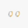Studs Micro Two Tone Huggie In Gold/silver