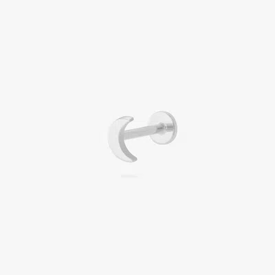 Studs Moon Flatback Stud In Silver