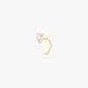 Studs Open Cz Huggie 5mm In Gold/clear