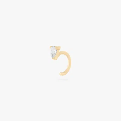 Studs Open Cz Huggie 5mm In Gold/clear