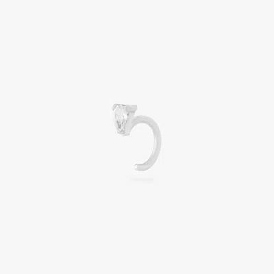 Studs Open Cz Huggie 5mm In Silver/clear