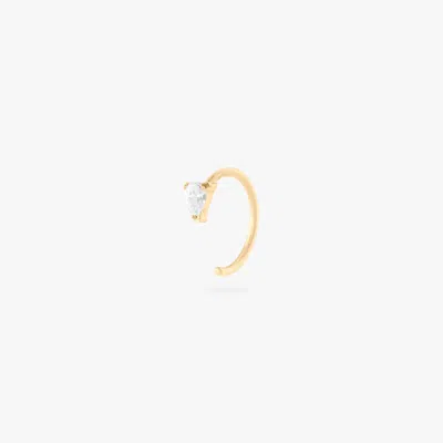 Studs Open Cz Huggie 8mm In Gold/clear