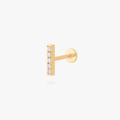 Studs Pavé Bar Flatback Stud In Gold/clear
