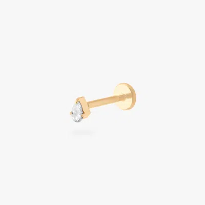 Studs Pear Cz Flatback Stud In Gold