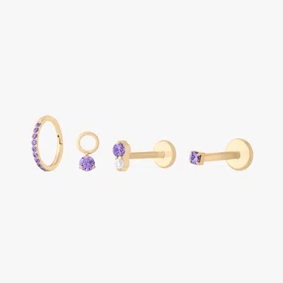 Studs Pop Of Color Set In Purple