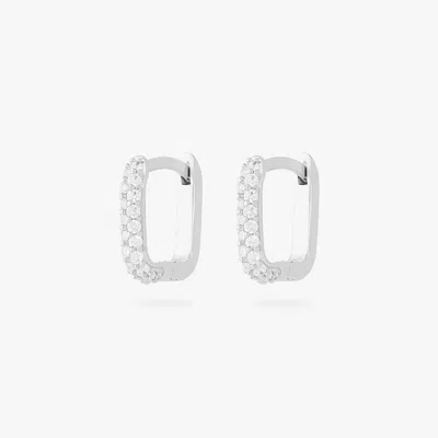 Studs Square Pave Huggie