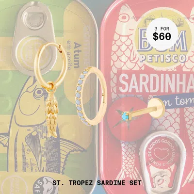 Studs St. Tropez Sardine Set In Gold