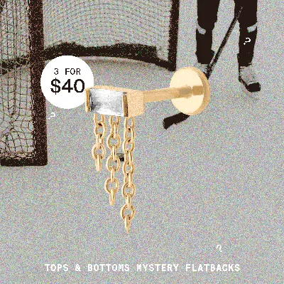 Studs Tops & Bottoms Mystery Flatback Set In Gold