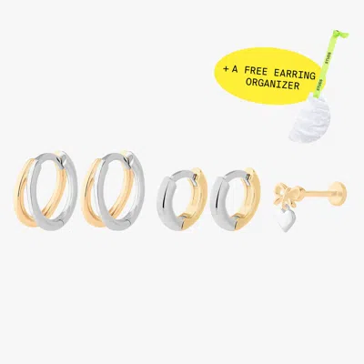 Studs Two Tone Essentials Set In Gold