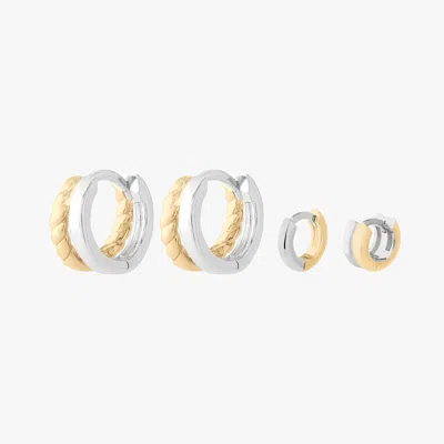 Studs Two Tone Set In Gold/silver