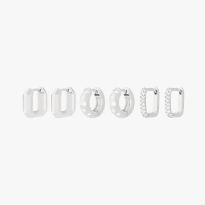 Studs Ultimate Huggie Set In Silver