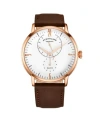 Stuhrling Men's Brown Genuine Leather Strap Watch 42mm In Brown
