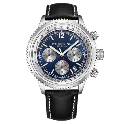 Stuhrling Men's Monaco Blue Dial Watch In Metallic