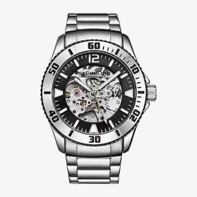 Stuhrling Mens Automatic Silver Tone Stainless Steel Bracelet Watch 3963.1 In Metallic