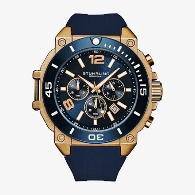 Stuhrling Mens Blue Strap Watch 4054 3