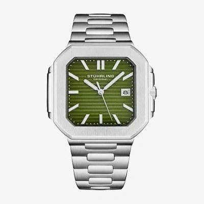 Stuhrling Mens Silver Tone Stainless Steel Bracelet Watch 4064.2 In Multi